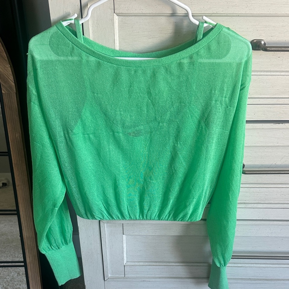 Express Bright Green Knit Top